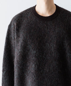 ssstein / シュタイン】KID MOHAIR MIX JACQUARD KNIT LS - BROWN MIX