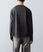 画像をギャラリービューアに読み込む, 【CODA】FADED BLACK AGING DAMAGED LONG SLEEVE T-SHIRT - FADED BLACK
