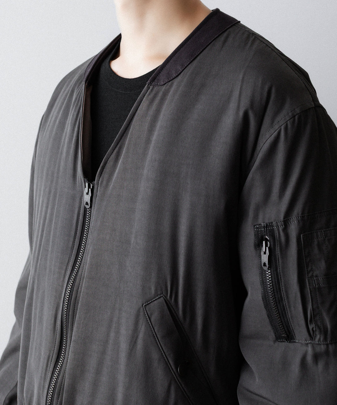ANTHEM A アンセムエー PIGMENT AND DYE PUFFER MILITARY BLOUSONのDUSTY BLACK 公式通販サイトsession福岡セレクトショップ