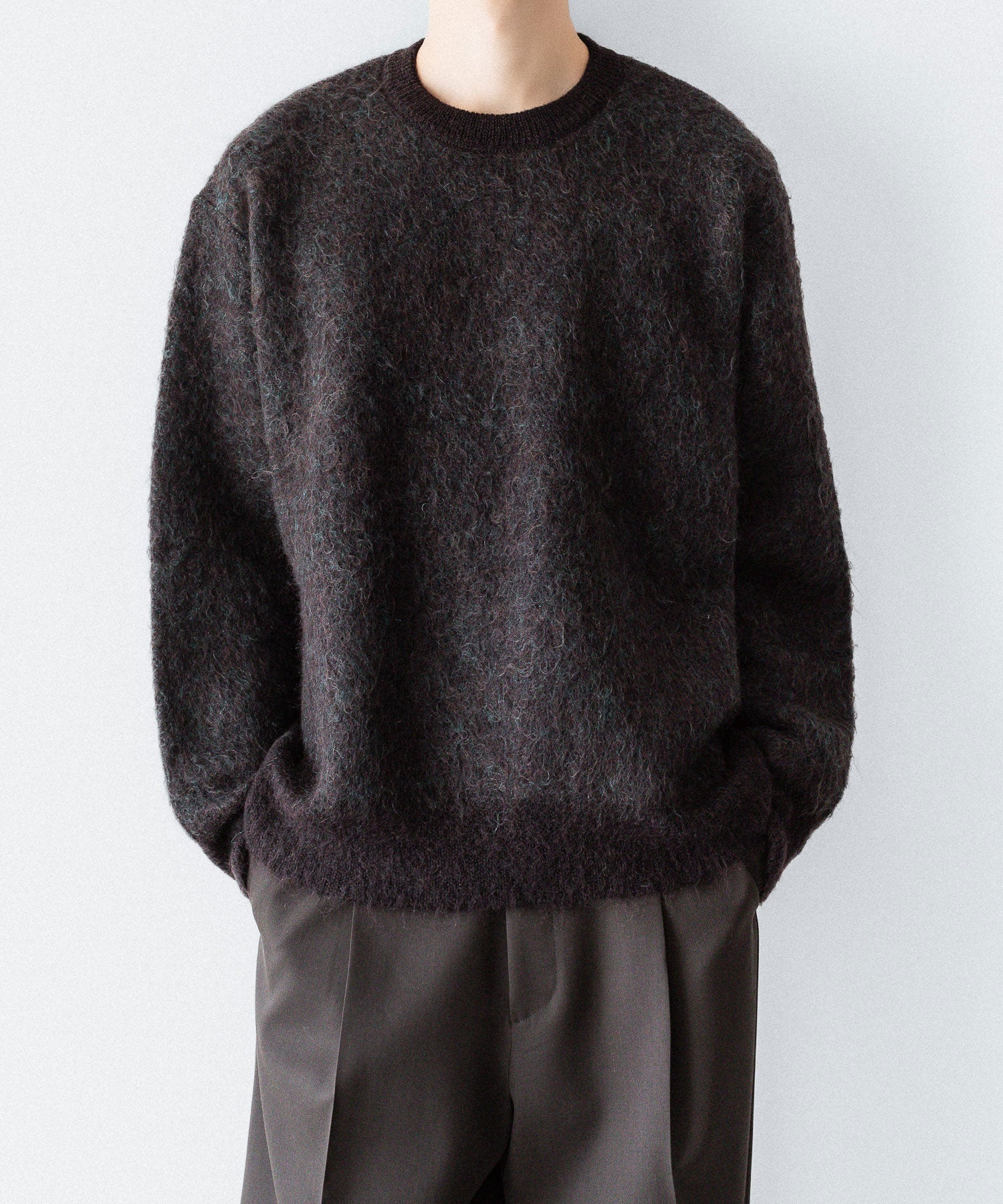 ssstein-シュタインのKID MOHAIR MIX JACQUARD KNIT LSのBROWN MIX公式通販サイトsession福岡セレクトショップ