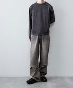 画像をギャラリービューアに読み込む, 【CODA】FADED BLACK AGING DAMAGED LONG SLEEVE T-SHIRT - FADED BLACK
