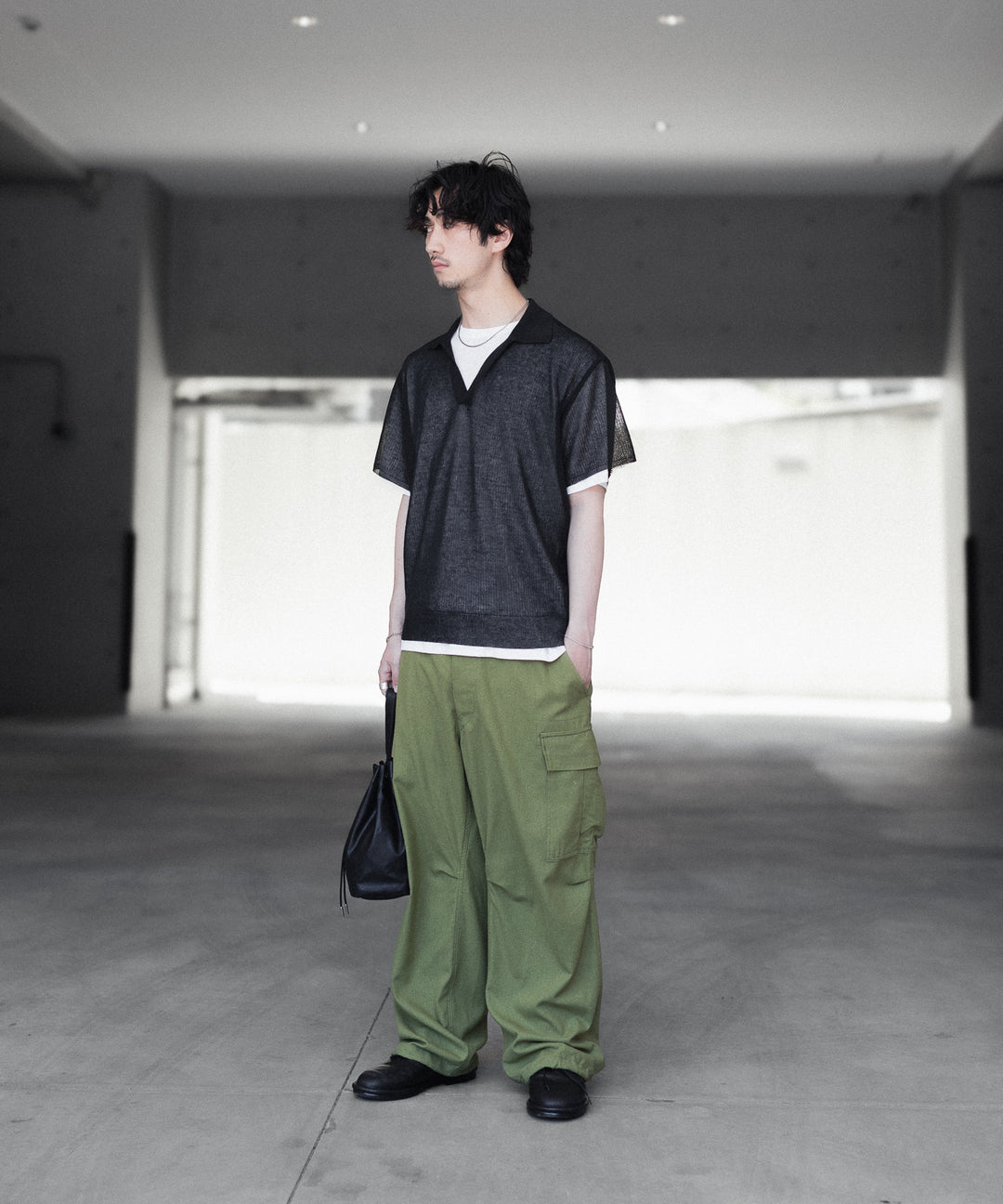 INTÉRIM - インテリムのSILK NOIL JANGLE FATIGUE TROUSER のOLIVE公式通販サイトsession福岡セレクトショップ