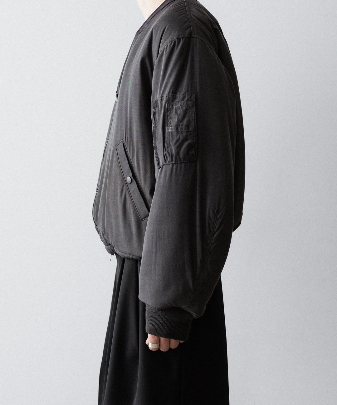ANTHEM A アンセムエー PIGMENT AND DYE PUFFER MILITARY BLOUSONのDUSTY BLACK 公式通販サイトsession福岡セレクトショップ