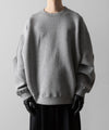 【ssstein】COTTON DOUBLE KNIT TUCKED CREW NECK LS - TOP GREY