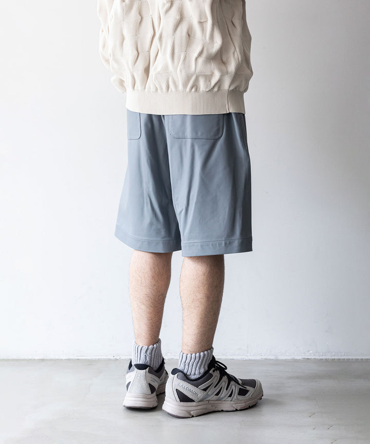stein(シュタイン)の23AWコレクションLEATHER WIDE EASY SHORT TROUSERSのBLUE GREY