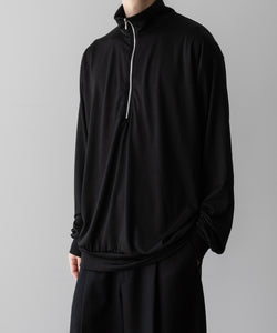 INTÉRIM(インテリム)のEXTRA FINE MERINO WOOL JERSEY HIGH NECK HALF ZIP - BLACKの公式通販サイトsession福岡セレクトショップ