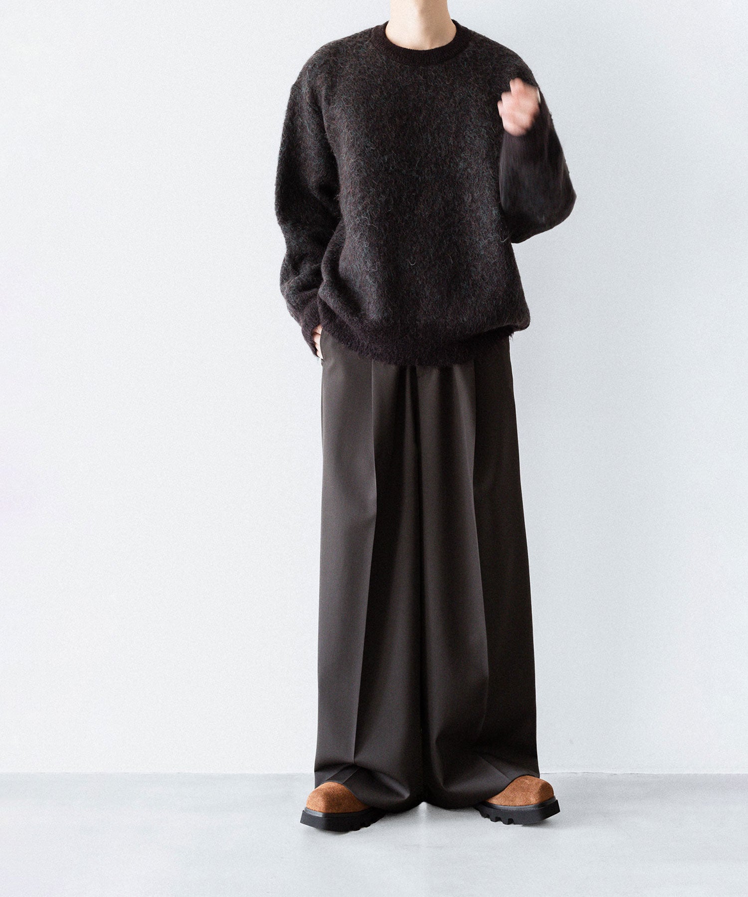 ssstein-シュタインのKID MOHAIR MIX JACQUARD KNIT LSのBROWN MIX公式通販サイトsession福岡セレクトショップ