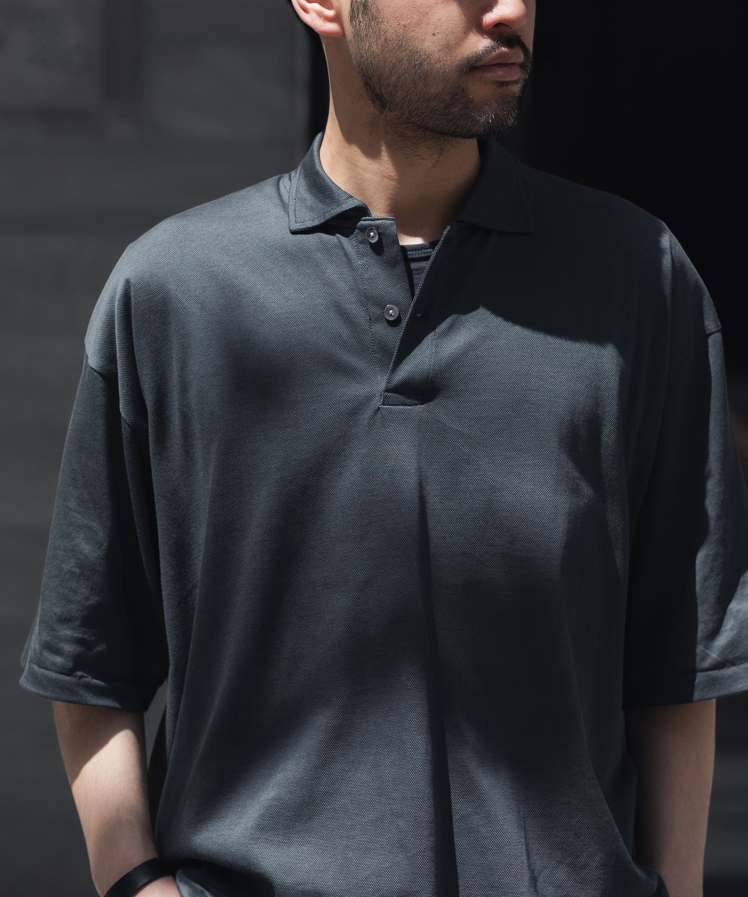 INTÉRIM/インテリム】 HIGH GAUGE SEA ISLAND PIQUE HYPER BIG POLO