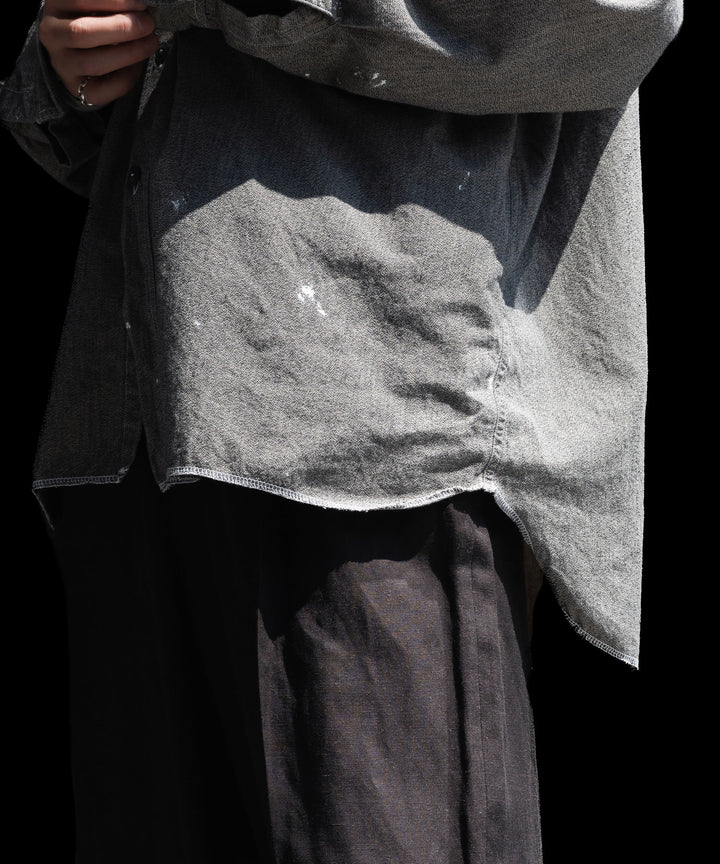 INTÉRIM - インテリムのMILK PAINT VINTAGE WASH BLACK SHUTTLE CHAMBRAY HYPER BIG US NAVY WORK SHIRT TYPE2のGRAY公式通販サイトsession福岡セレクトショップ