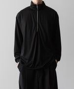 画像をギャラリービューアに読み込む, INTÉRIM(インテリム)のEXTRA FINE MERINO WOOL JERSEY HIGH NECK HALF ZIP - BLACKの公式通販サイトsession福岡セレクトショップ
