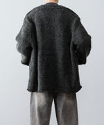 画像をギャラリービューアに読み込む, 【CODA】DARK GREY 90S ROUND NECK THRASHED CARDIGAN - DARK GREY
