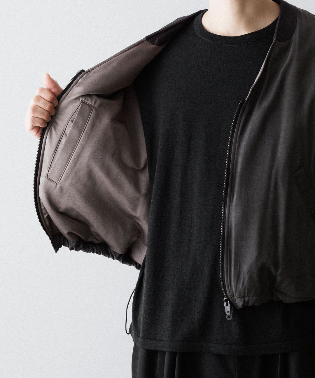 ANTHEM A アンセムエー PIGMENT AND DYE PUFFER MILITARY BLOUSONのDUSTY BLACK 公式通販サイトsession福岡セレクトショップ