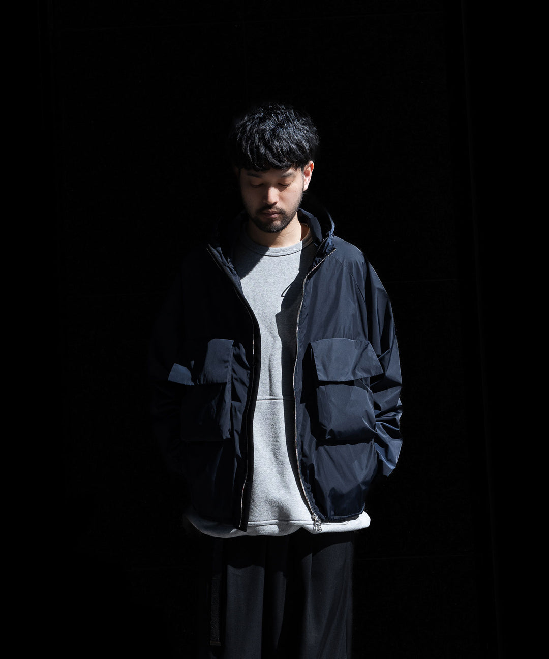 【stein】ssstein シュタインのNYLON TAFTA HOODED SHORT JACKETのDARK NAVY　 公式通販サイトsession福岡セレクトショップ