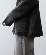 画像をギャラリービューアに読み込む, 【CODA】DARK GREY 90S ROUND NECK THRASHED CARDIGAN - DARK GREY
