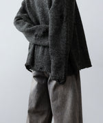 画像をギャラリービューアに読み込む, 【CODA】DARK GREY 90S ROUND NECK THRASHED CARDIGAN - DARK GREY
