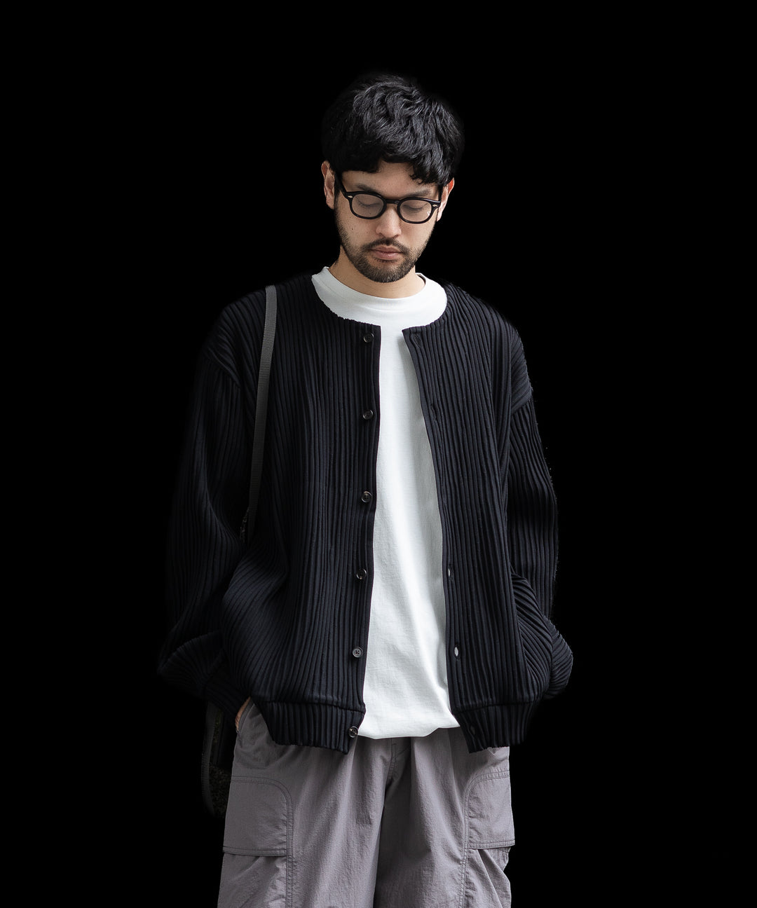 stein(シュタイン)の23AWコレクションOBLIQUE PATTERNED KNIT CARDIGANのBLACK sessionセッション福岡セレクトショップ  公式通販サイト 