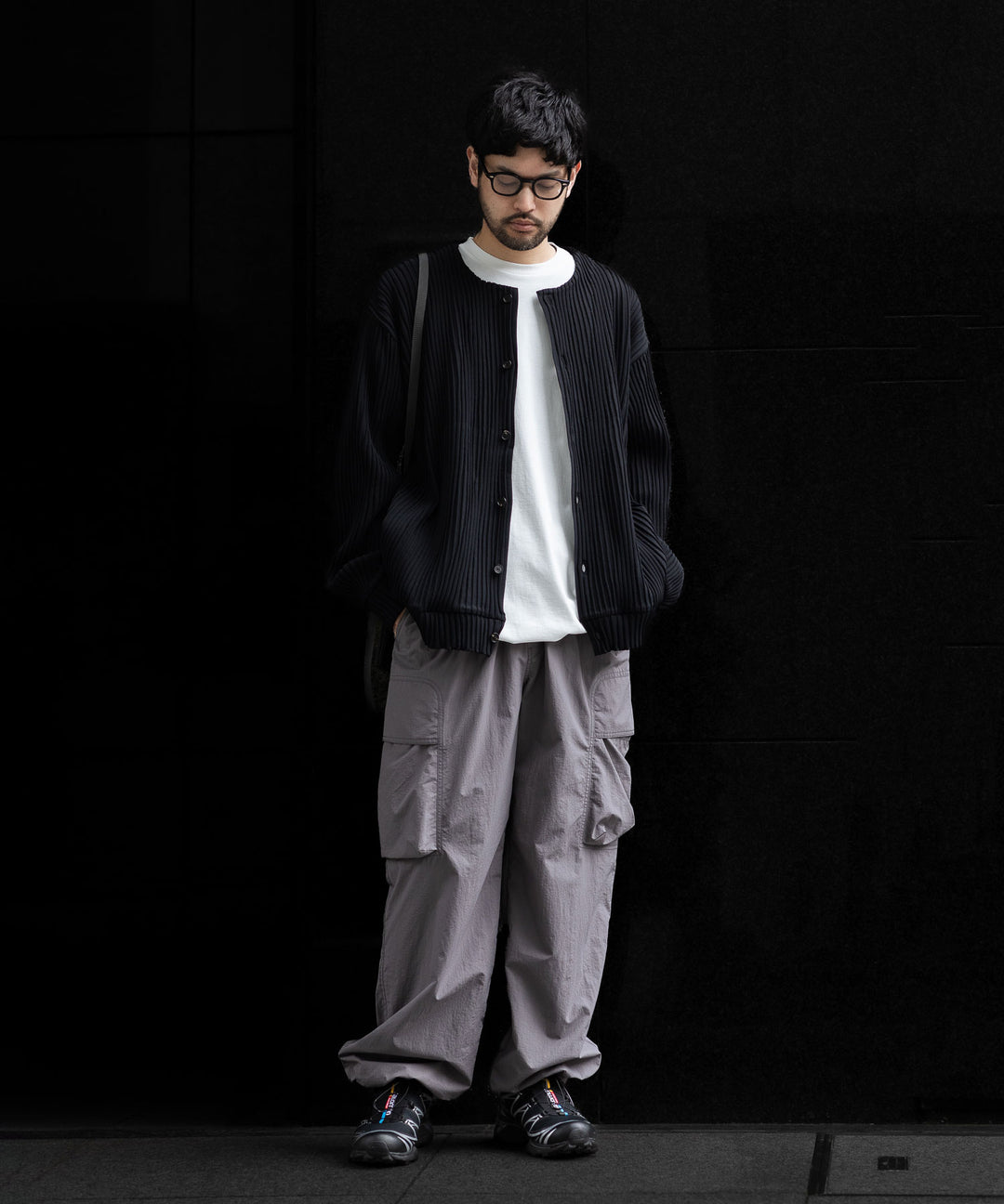 stein(シュタイン)の23AWコレクションOBLIQUE PATTERNED KNIT CARDIGANのBLACK sessionセッション福岡セレクトショップ  公式通販サイト 