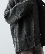 画像をギャラリービューアに読み込む, 【CODA】DARK GREY 90S ROUND NECK THRASHED CARDIGAN - DARK GREY
