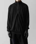 画像をギャラリービューアに読み込む, INTÉRIM(インテリム)のEXTRA FINE MERINO WOOL JERSEY HIGH NECK HALF ZIP - BLACKの公式通販サイトsession福岡セレクトショップ
