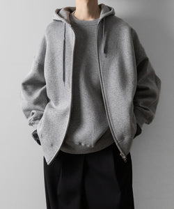 ssstein(シュタイン)のCOTTON DOUBLE KNIT TUCKED ZIP HOODIE - TOP GREYの公式通販サイトsession福岡セレクトショップ