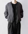 【ANTHEM A】PIGMENT AND DYE PUFFER MILITARY BLOUSON - DUSTY BLACK