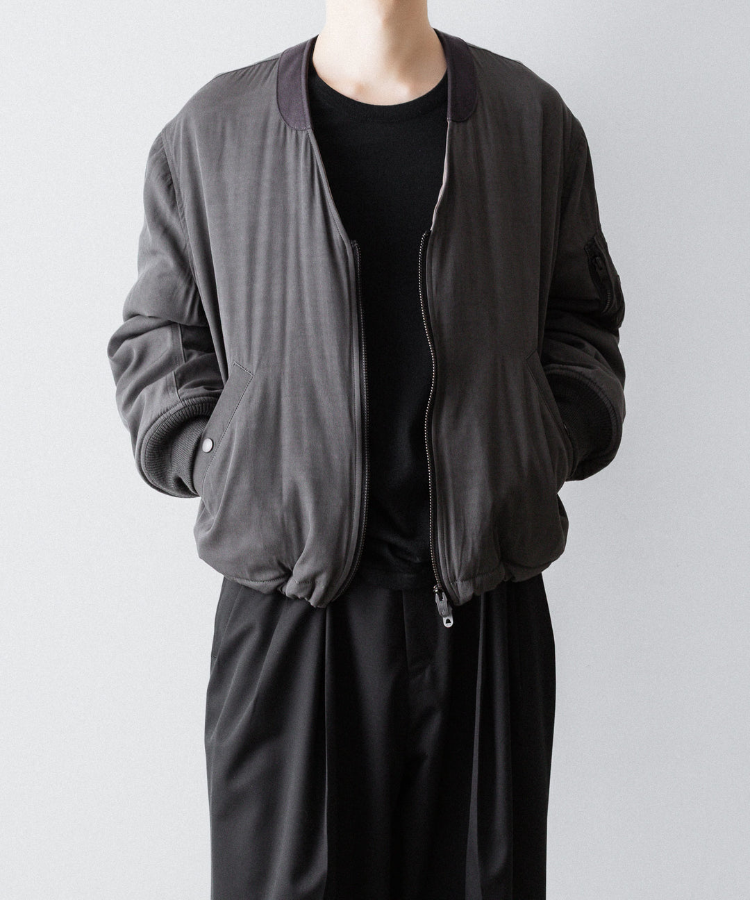 ANTHEM A アンセムエー PIGMENT AND DYE PUFFER MILITARY BLOUSONのDUSTY BLACK 公式通販サイトsession福岡セレクトショップ