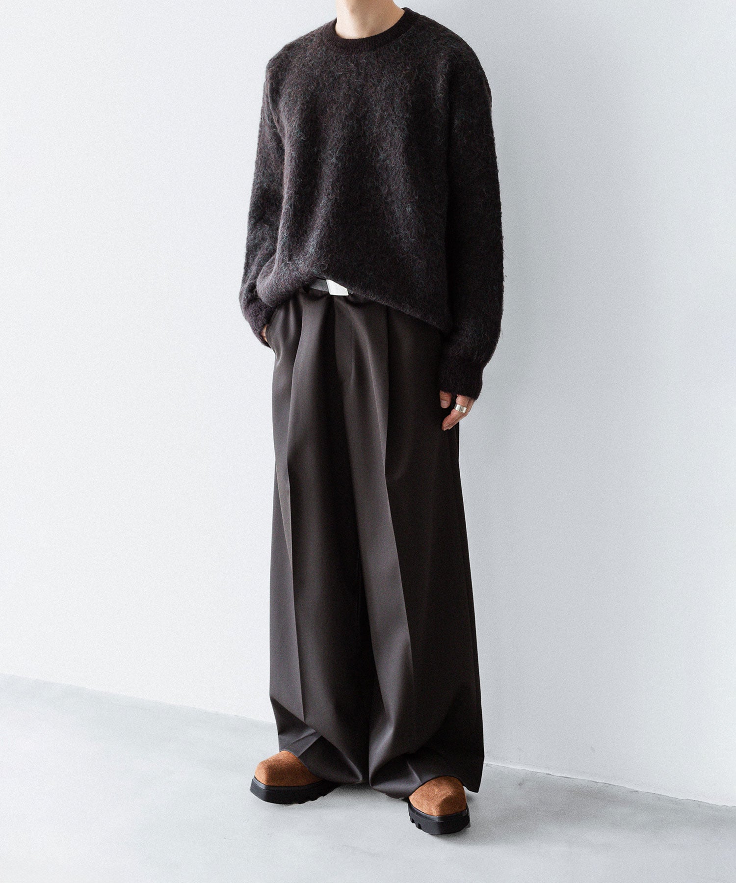 ssstein-シュタインのKID MOHAIR MIX JACQUARD KNIT LSのBROWN MIX公式通販サイトsession福岡セレクトショップ