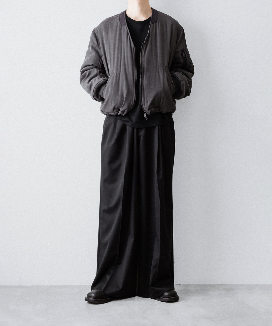 ANTHEM A アンセムエー PIGMENT AND DYE PUFFER MILITARY BLOUSONのDUSTY BLACK 公式通販サイトsession福岡セレクトショップ