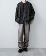 画像をギャラリービューアに読み込む, 【CODA】DARK GREY 90S ROUND NECK THRASHED CARDIGAN - DARK GREY
