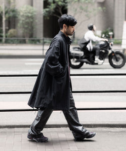 ANTHEM A / アンセムエー】NYLON COTTON MILITARY OVER COAT - BLACK