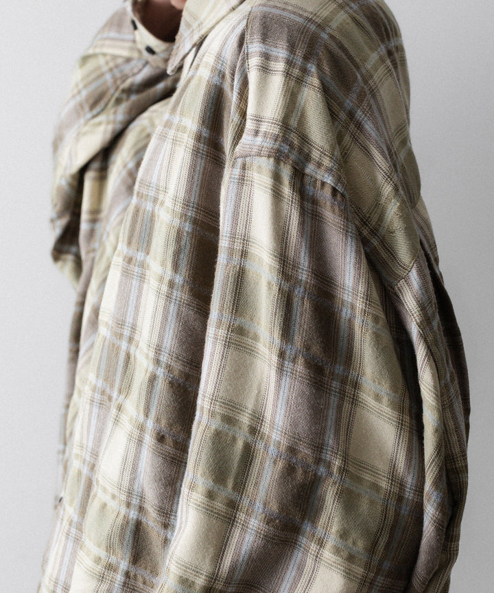 CODA コーダ YELLOW BROWN CHECKED WASHED THRASHED STRUCTURED SHIRTのYELLOW BROWN CHECK 公式通販サイトsession福岡セレクトショップ