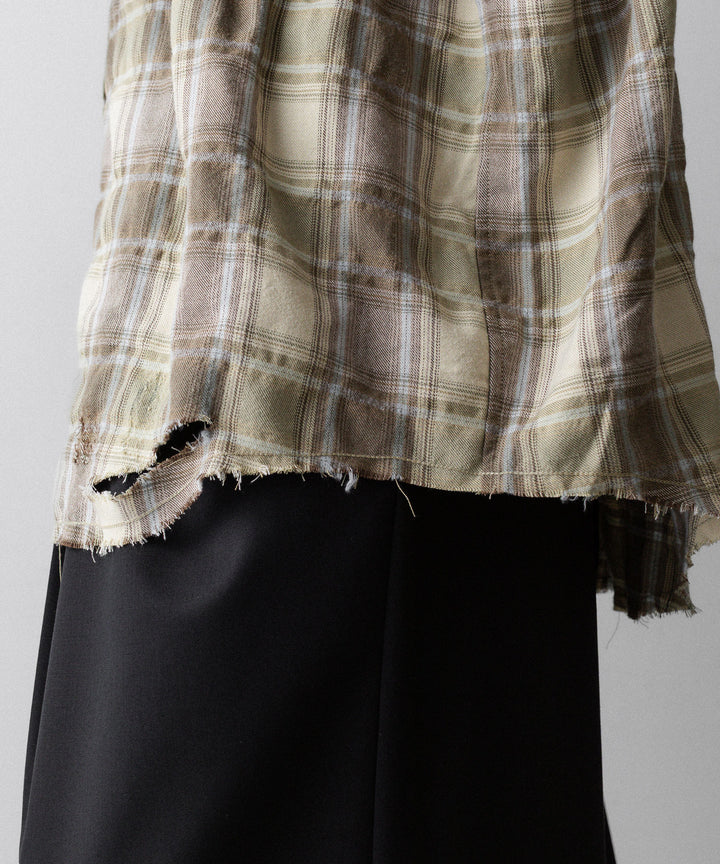 CODA コーダ YELLOW BROWN CHECKED WASHED THRASHED STRUCTURED SHIRTのYELLOW BROWN CHECK 公式通販サイトsession福岡セレクトショップ