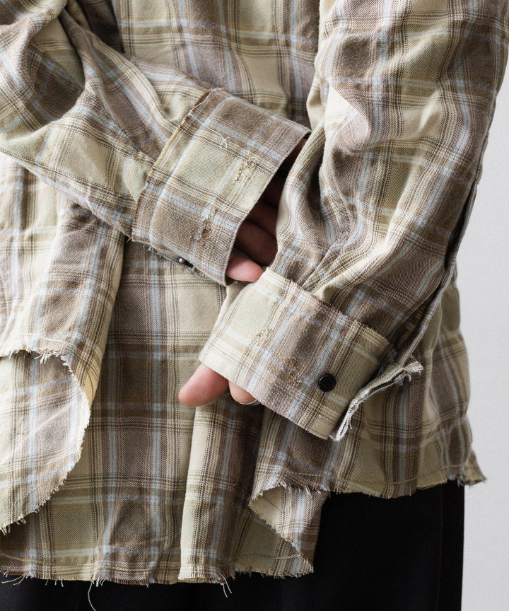 CODA コーダ YELLOW BROWN CHECKED WASHED THRASHED STRUCTURED SHIRTのYELLOW BROWN CHECK 公式通販サイトsession福岡セレクトショップ