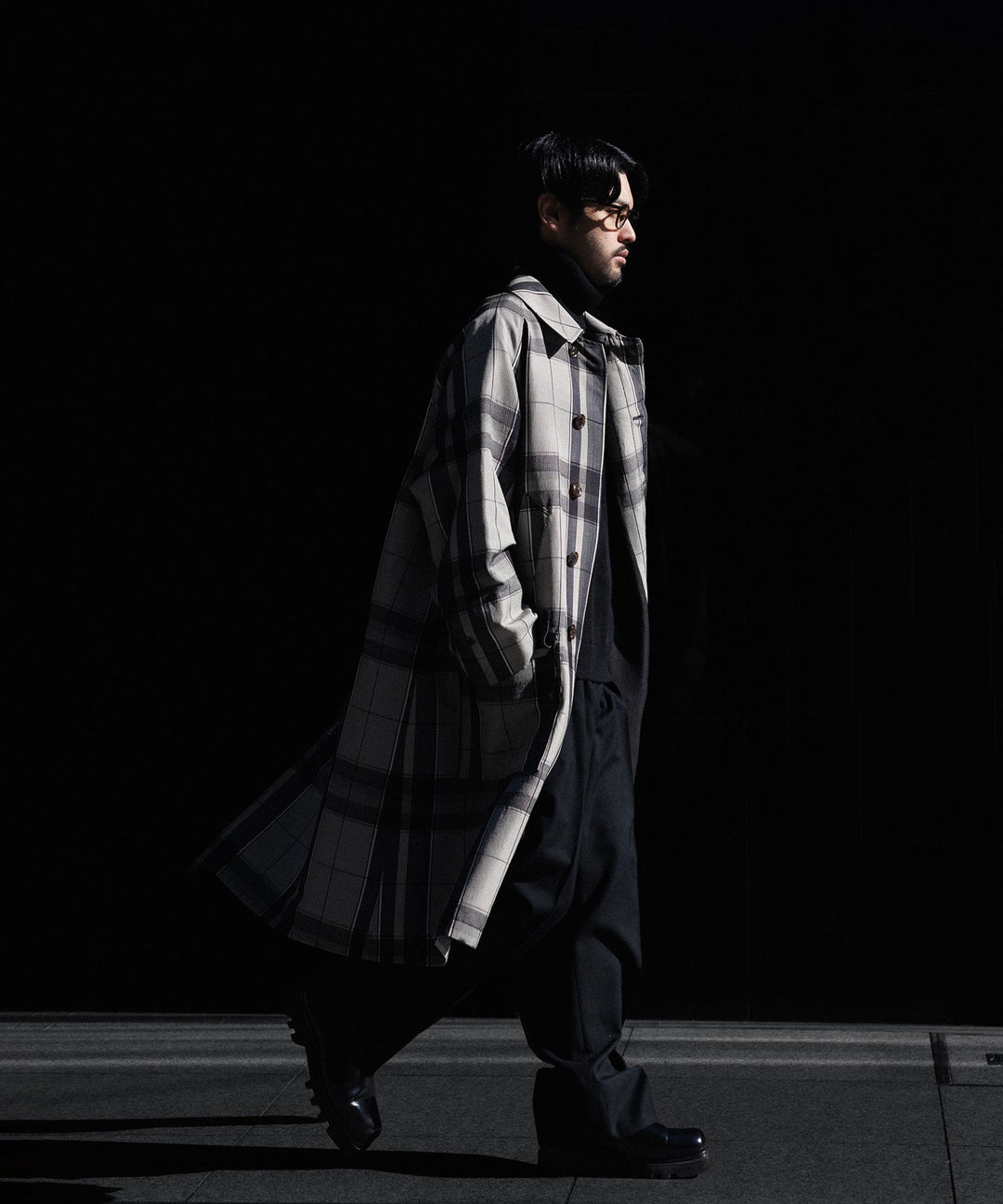 INTÉRIM インテリム MILITARY WOOL SERGE 1-TUCK FRENCH ARMY WIDE TAPERED TROUSERのBLACK 公式通販サイトsession福岡セレクトショップ