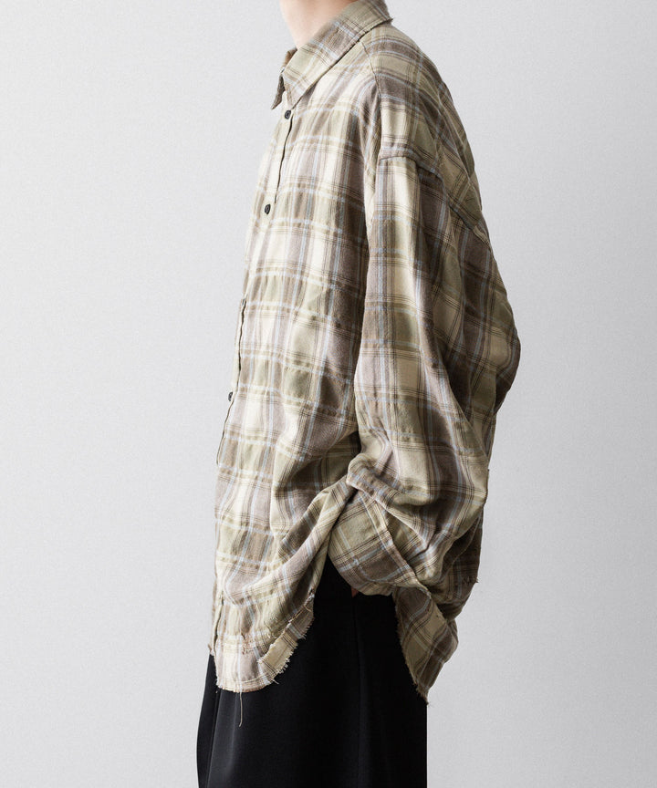 CODA コーダ YELLOW BROWN CHECKED WASHED THRASHED STRUCTURED SHIRTのYELLOW BROWN CHECK 公式通販サイトsession福岡セレクトショップ