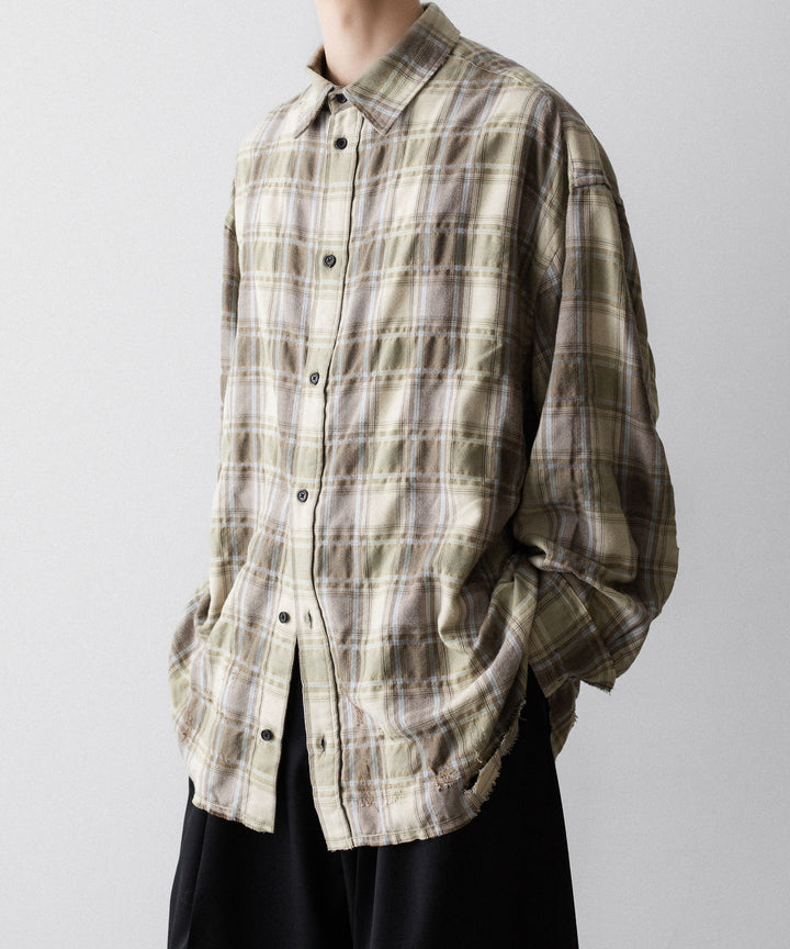 CODA コーダ YELLOW BROWN CHECKED WASHED THRASHED STRUCTURED SHIRTのYELLOW BROWN CHECK 公式通販サイトsession福岡セレクトショップ