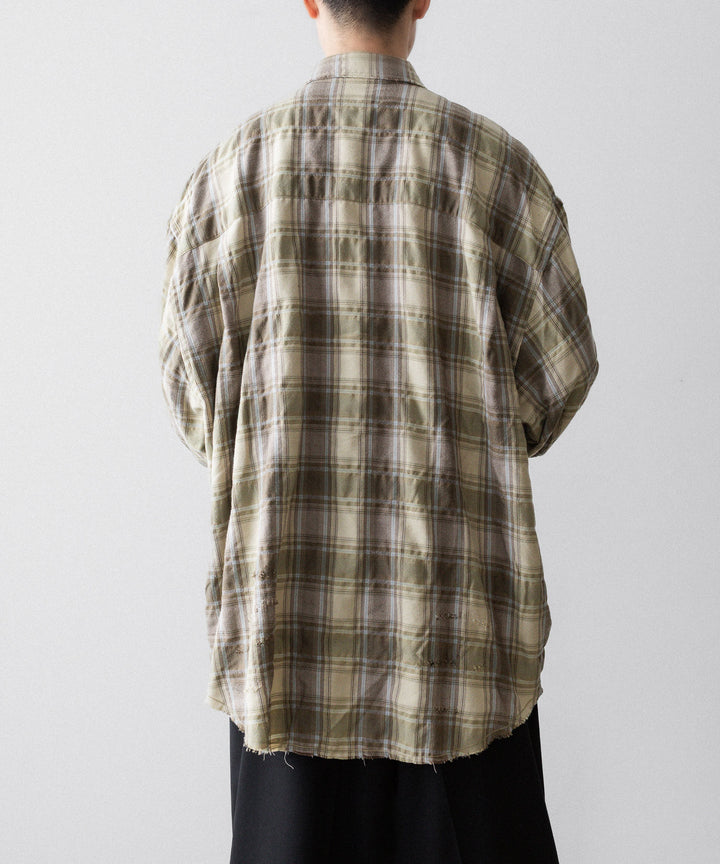 CODA コーダ YELLOW BROWN CHECKED WASHED THRASHED STRUCTURED SHIRTのYELLOW BROWN CHECK 公式通販サイトsession福岡セレクトショップ