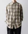 【CODA】YELLOW BROWN CHECKED WASHED THRASHED STRUCTURED SHIRT - YELLOW BROWN CHECK