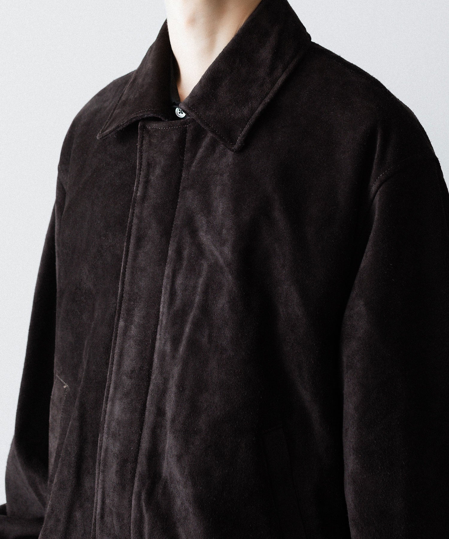 ssstein / シュタイン】COW SUEDE ZIP SHORT JACKET - DARK BROWN
