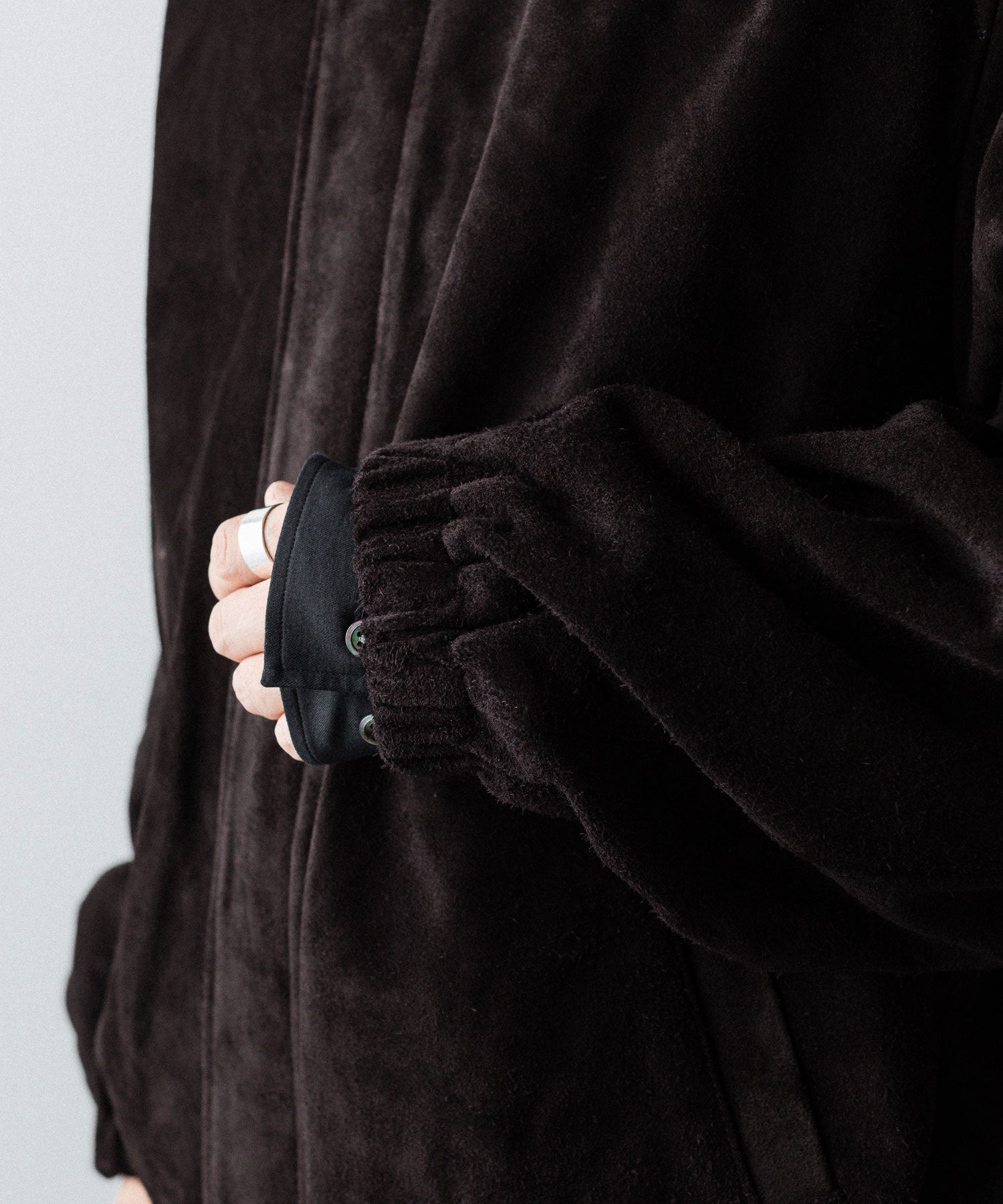 ssstein / シュタイン】COW SUEDE ZIP SHORT JACKET - DARK BROWN