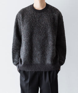 ssstein / シュタイン】KID MOHAIR MIX JACQUARD KNIT LS - CHARCOAL