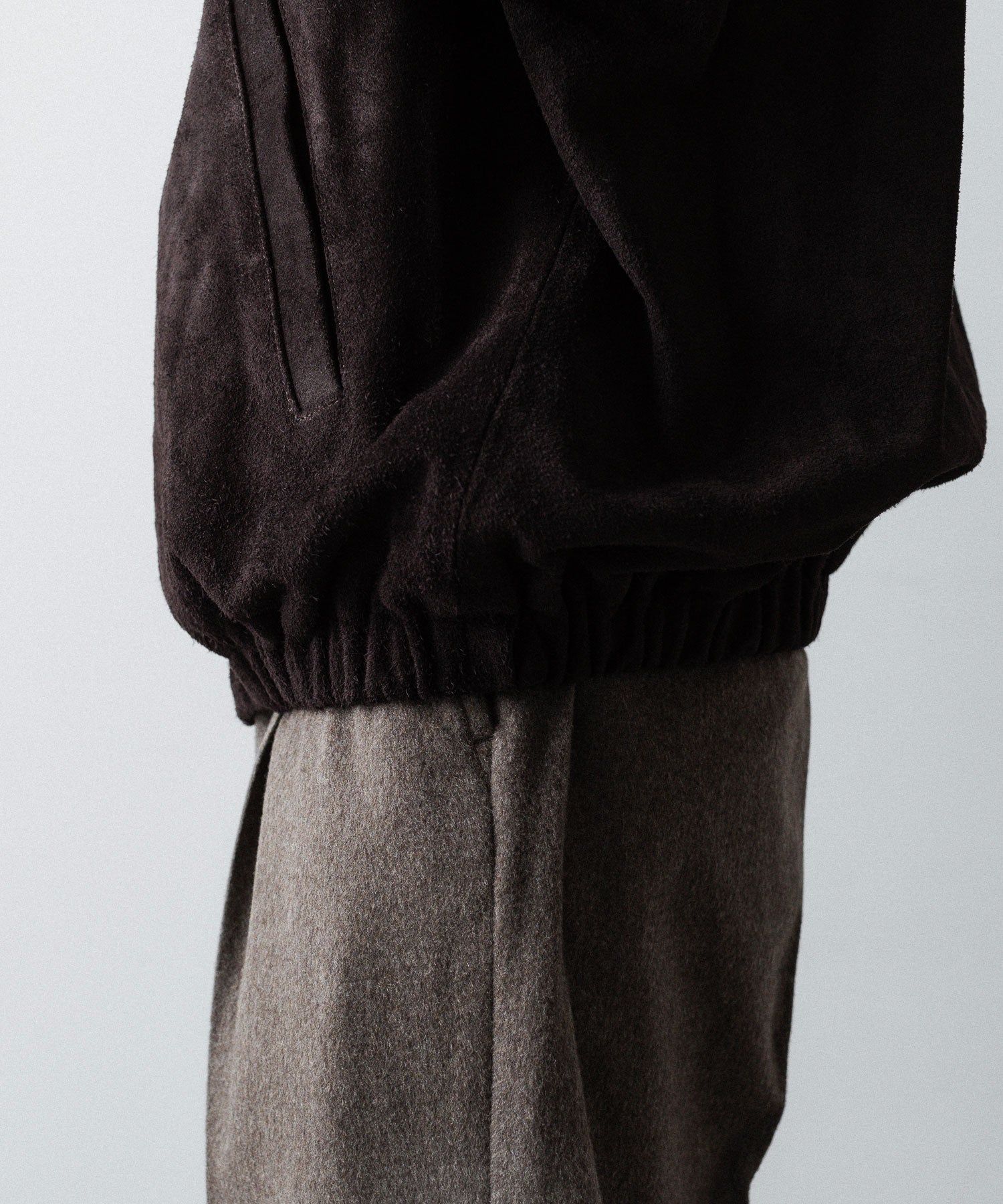 ssstein / シュタイン】COW SUEDE ZIP SHORT JACKET - DARK BROWN