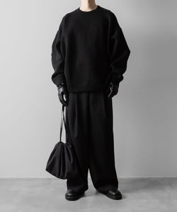 ssstein(シュタイン)のCOTTON DOUBLE KNIT TUCKED CREW NECK LS - BLACKの公式通販サイトsession福岡セレクトショップ