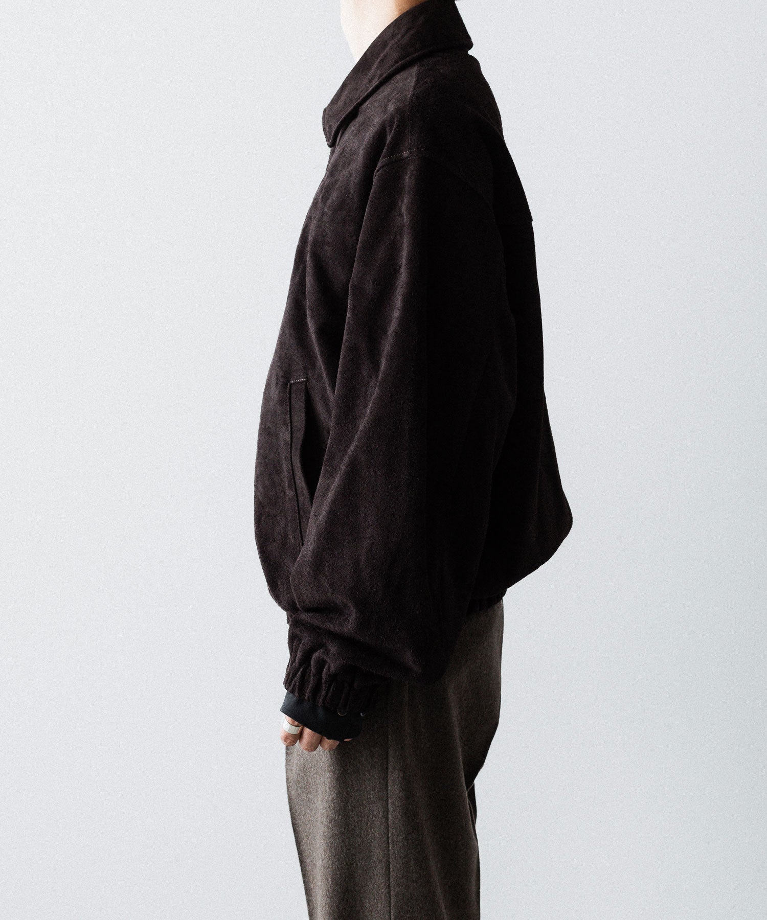 ssstein / シュタイン】COW SUEDE ZIP SHORT JACKET - DARK BROWN