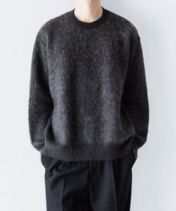 ssstein / シュタイン】KID MOHAIR MIX JACQUARD KNIT LS - CHARCOAL