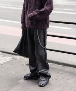 SUBLATIONS / サブレーションズ】CRACKING COATED WIDE PANTS - WHITE