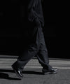 【INTÉRIM】MILITARY WOOL SERGE 1-TUCK FRENCH ARMY WIDE TAPERED TROUSER - BLACK