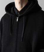 画像をギャラリービューアに読み込む, ssstein(シュタイン)のCOTTON DOUBLE KNIT TUCKED ZIP HOODIE - BLACKの公式通販サイトsession福岡セレクトショップ
