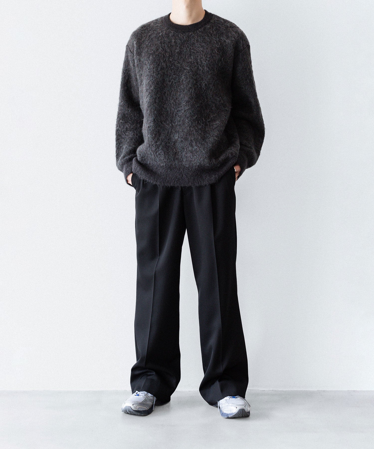 ssstein(シュタイン)のKID MOHAIR MIX JACQUARD KNIT LS - CHARCOAL MIXの公式通販サイトsession福岡セレクトショップ