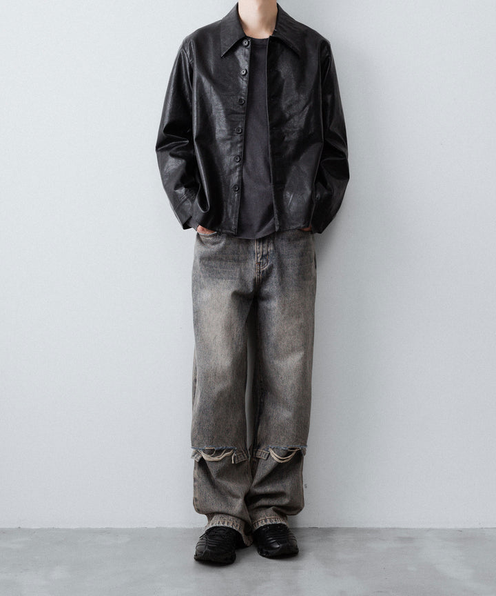 CODA コーダ BLACK SYNTHETIC LEATHER CUT OUT TIERED JACKETのBLACK 公式通販サイトsession福岡セレクトショップ